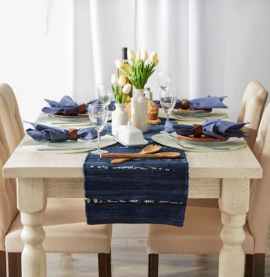 Image showing  Multicolor Nautical Chindi Rag Table Runner