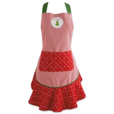 DII Merry Christmas Ruffle Apron, 26 in. x 28.5 in.