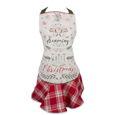Image showing  Christmas Tree Ruffle Apron, 26 in. x 29 in., White