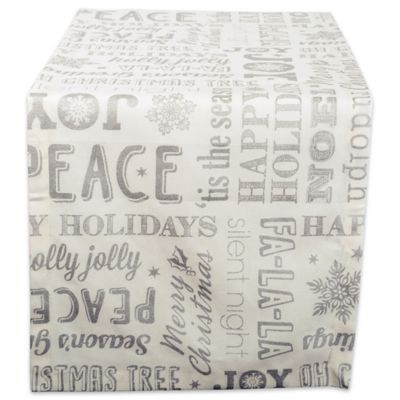DII Silver Christmas Collage Table Runner, 14 in. x 108 in.