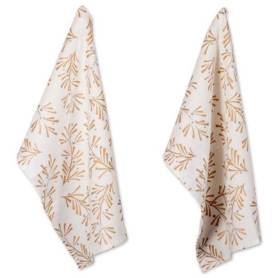 Zingz & Thingz Metallic Holly Leaves Dish Towel Set, 18 in. x 28 in., 2 pc.