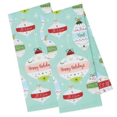 Zingz & Thingz Holiday Ornaments Printed Dish Towel Set, 2 pc.