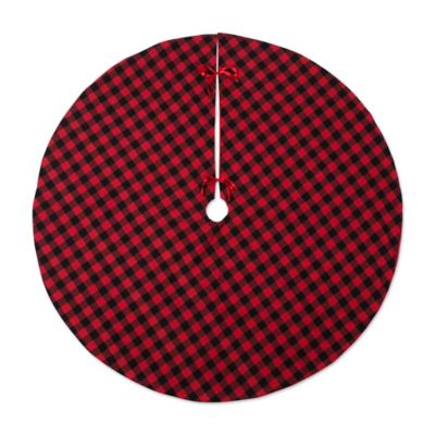 Zingz & Thingz Red and Black Buffalo Check Holiday Tree Skirt