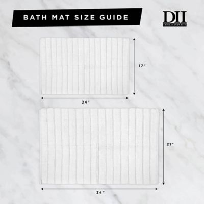Image showing  Striped Microfiber Bath Mat, 17 in. x 24 in.