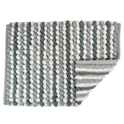 Image showing  Striped Microfiber Bath Mat, 17 in. x 24 in.