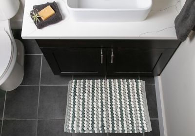 Image showing 5 th DII Striped Microfiber Bath Mat, 17 in. x 24 in.