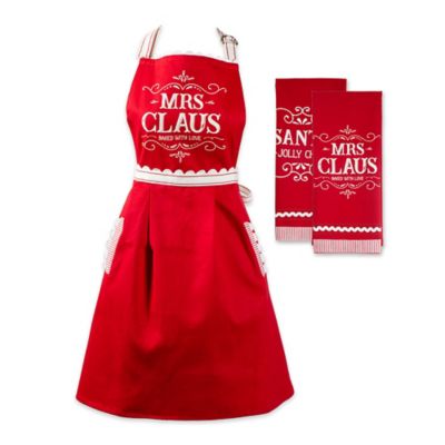 DII Mrs. Clause Apron & Dish Towel Gift Set, 3 pc.
