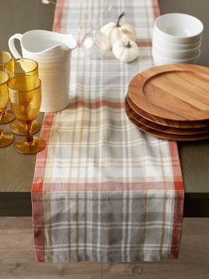 Image showing 5 th DII Thanksgiving Cozy Picnic Plaid Table Runner