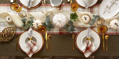 Image showing 6 th DII Thanksgiving Cozy Picnic Plaid Table Runner