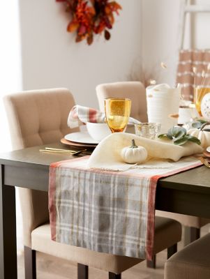 Image showing 8 th DII Thanksgiving Cozy Picnic Plaid Table Runner