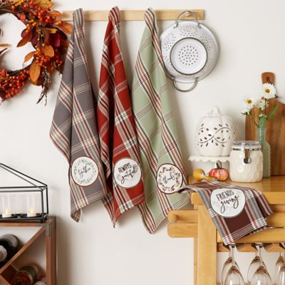 Image showing  Thanksgiving Cozy Picnic Plaid Dish Towel Set, 4 pc.