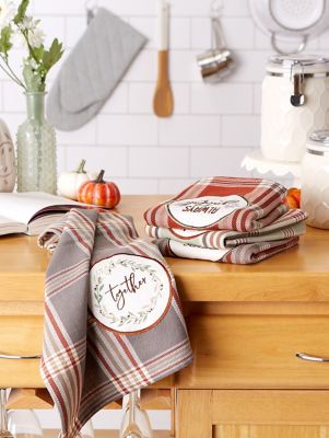 Image showing  Thanksgiving Cozy Picnic Plaid Dish Towel Set, 4 pc.