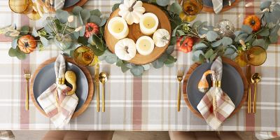 Image showing 8 th DII Thanksgiving Cozy Picnic Plaid Napkin Set