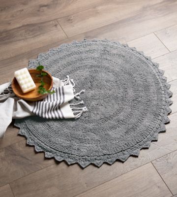 Image showing  Crochet Cotton Round Bath Mat