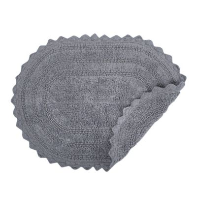 Image showing  Crochet Microfiber Oval Bath Mat, 17 in. x 24 in.