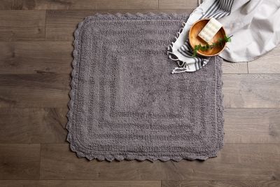 Image showing  Crochet Microfiber Square Bath Mat, 24 in. x 24 in.