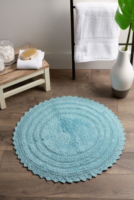 Image showing  Crochet Microfiber Round Bath Mat, 28 in.