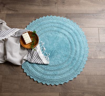 Image showing 5 th DII Crochet Microfiber Round Bath Mat, 28 in.