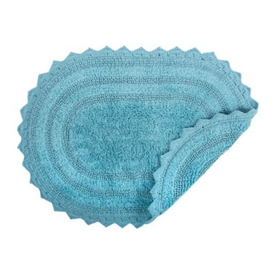 Image showing  Crochet Microfiber Oval Bath Mat, 17 in. x 24 in.