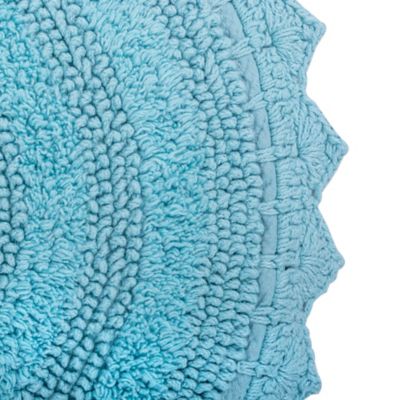 Image showing  Crochet Microfiber Oval Bath Mat, 17 in. x 24 in.