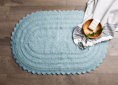 Image showing 4 th DII Crochet Microfiber Oval Bath Mat, 17 in. x 24 in.