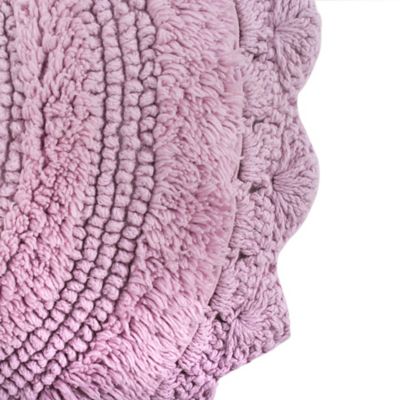 Image showing  Crochet Microfiber Oval Bath Mat, 17 in. x 24 in.