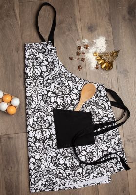 Image showing 5 th Zingz Home Damask Apron, Black