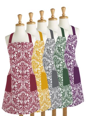Image showing 8 th Zingz Home Damask Apron, Black