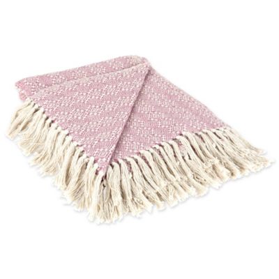 Zingz & Thingz Cotton Rose Diamond Stitch Throw Blanket, 50 in. x 60 in.