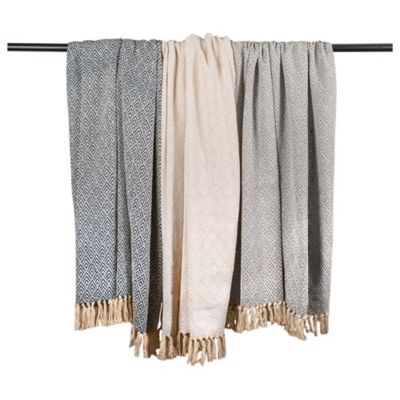 Image showing  Cotton Diamond Throw Blanket, 50 in. x 60 in.