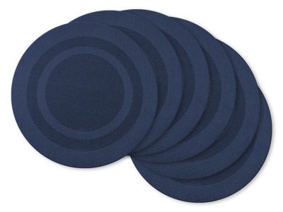 Zingz & Thingz Round PVC Double Frame Place Mats, 14 in. x 14 in., Blue