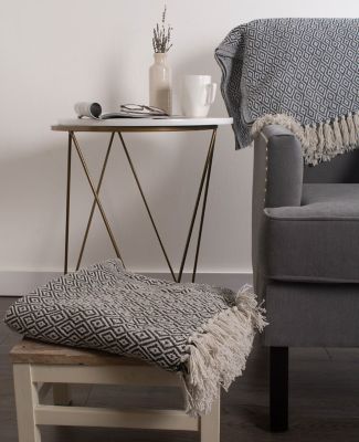 Image showing  Cotton Double Diamond Throw Blanket, 50 in. x 60 in.