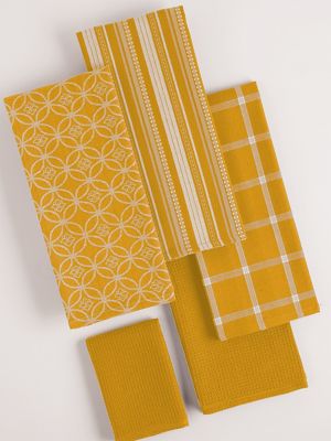 Image showing 4 th DII Assorted Dish Towel and Dishcloth Set, 5 pc.