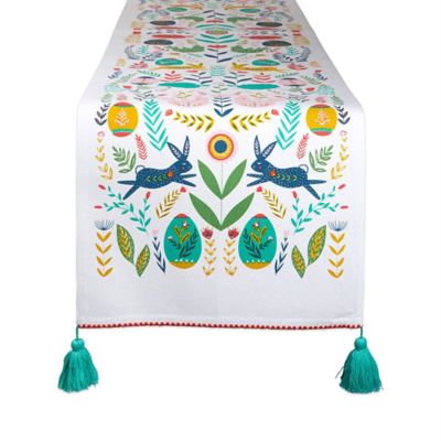 DII Easter Folk Garden Embellished Table Runner