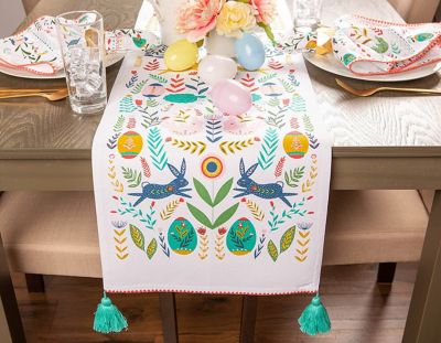 Image showing 5 th DII Easter Folk Garden Embellished Table Runner