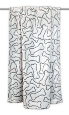 Zingz & Thingz Polyester Embossed Bone Print Microfiber Pet Blanket