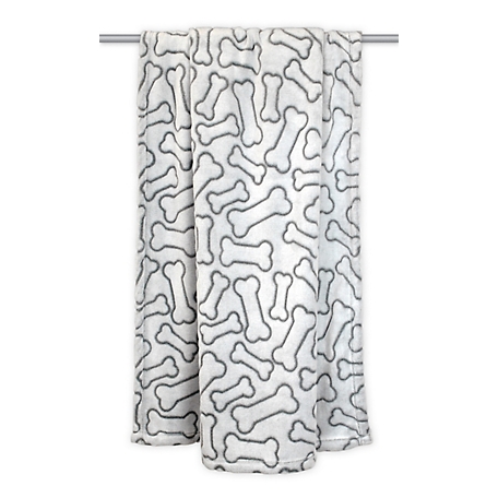 Zingz & Thingz Polyester Embossed Bone Print Microfiber Pet Blanket