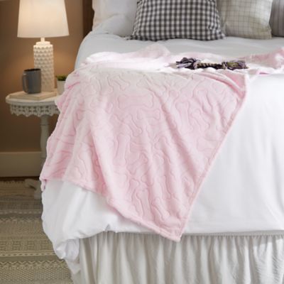 Image showing  Polyester Embossed Bone Print Microfiber Pet Blanket