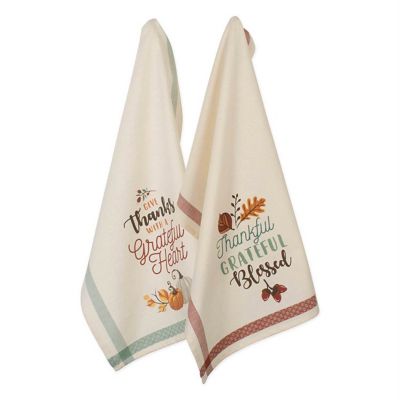 Zingz & Thingz Assorted Grateful Fall Printed Dish Towel Set, 2 pc.