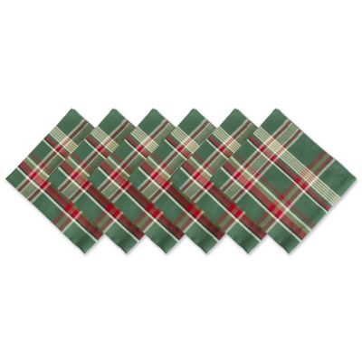 Design Imports Plaid Napkins, 6 pc.