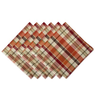 Zingz & Thingz Pumpkin Spice Plaid Napkins, 6 pc.