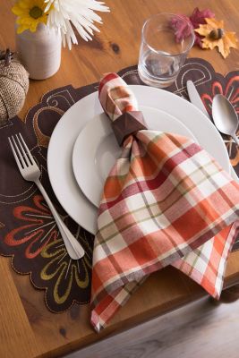 Image showing  Pumpkin Spice Plaid Napkins, 6 pc.