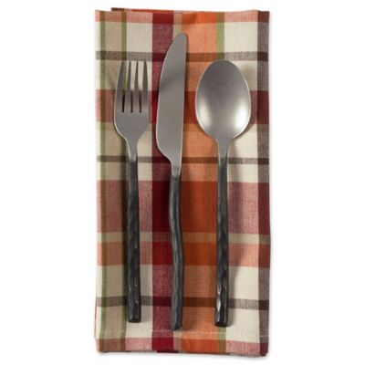 Image showing  Pumpkin Spice Plaid Napkins, 6 pc.