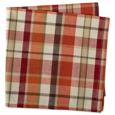 Image showing 5 th DII Pumpkin Spice Plaid Napkins, 6 pc.