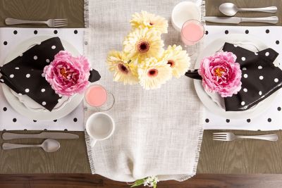 Image showing  Peony Flower Napkin Rings, Pink, 5 in. Diameter, 4 pc.
