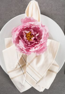 Image showing  Peony Flower Napkin Rings, Pink, 5 in. Diameter, 4 pc.