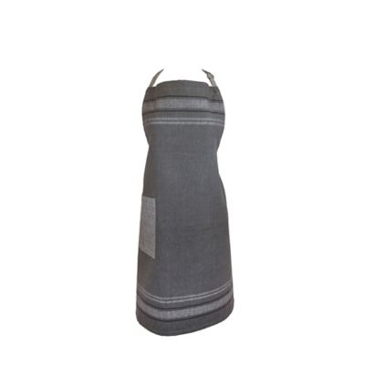 DII Chambray French Striped Chef Apron, 32 in. x 28 in.
