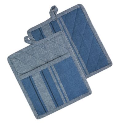 Zingz & Thingz Chambray French Striped Pot Holder