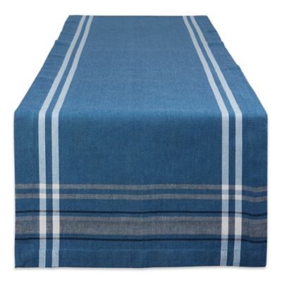 Zingz & Thingz Chambray French Striped Table Runner, 1 in. W Hem, Compatible with Tables that Seat 4-8 People