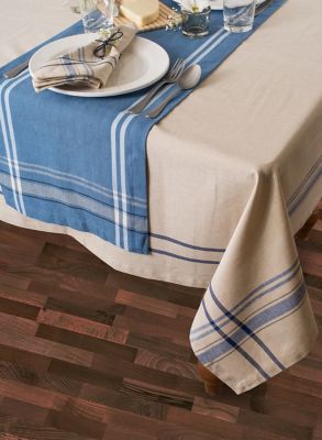 Image showing 8 th DII Chambray French Striped Table Runner, 1 in. W Hem, Compatible with Tables that Seat 4-8 People